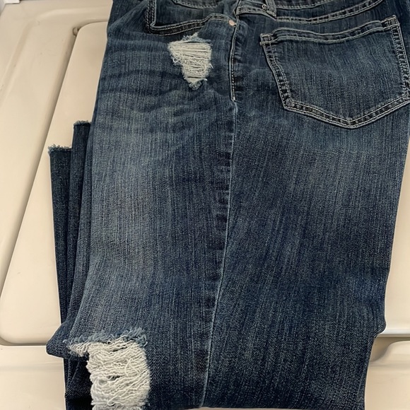 Lauren Conrad LC Sz 14 Skinny Capri Distressed Blue Jeans - Picture 8 of 8